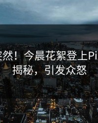 深扒太突然！今晨花絮登上Pixiv，大V揭秘，引发众怒