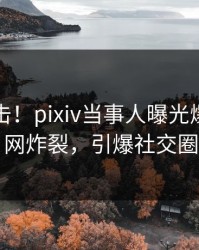 刚刚直击！pixiv当事人曝光爆料，全网炸裂，引爆社交圈