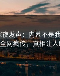 主持人深夜发声：内幕不是我干的！pixiv全网疯传，真相让人瞠目