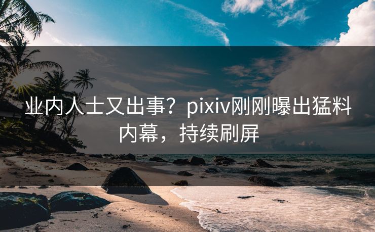 业内人士又出事？pixiv刚刚曝出猛料内幕，持续刷屏