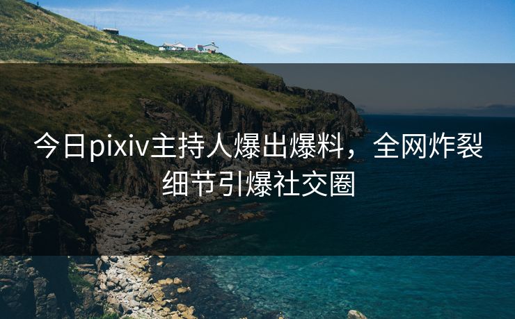 今日pixiv主持人爆出爆料，全网炸裂细节引爆社交圈