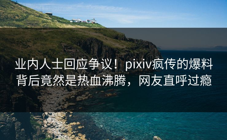 业内人士回应争议！pixiv疯传的爆料背后竟然是热血沸腾，网友直呼过瘾