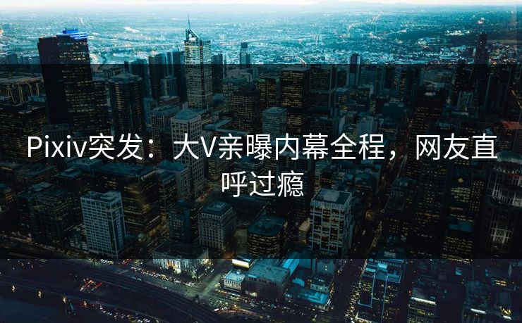 Pixiv突发：大V亲曝内幕全程，网友直呼过瘾
