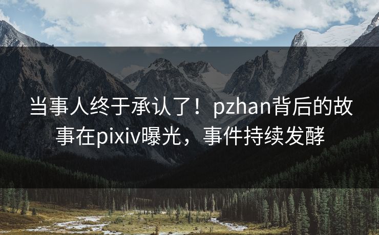 当事人终于承认了！pzhan背后的故事在pixiv曝光，事件持续发酵
