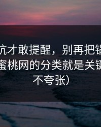 我踩过坑才敢提醒，别再把锅甩给运气了，蜜桃网的分类就是关键（真的不夸张）