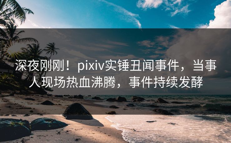 深夜刚刚！pixiv实锤丑闻事件，当事人现场热血沸腾，事件持续发酵