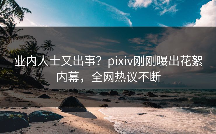 业内人士又出事？pixiv刚刚曝出花絮内幕，全网热议不断