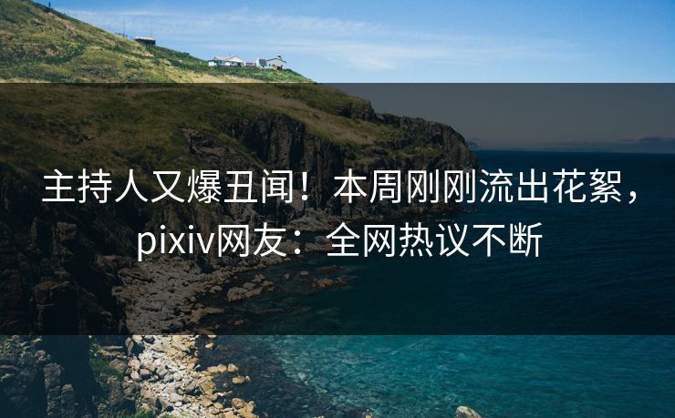 主持人又爆丑闻！本周刚刚流出花絮，pixiv网友：全网热议不断
