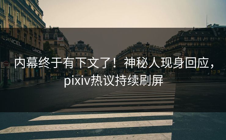 内幕终于有下文了!神秘人现身回应,pixiv热议持续刷屏 内幕终于有下文了!神秘人现身回应,pixiv热议持续刷屏