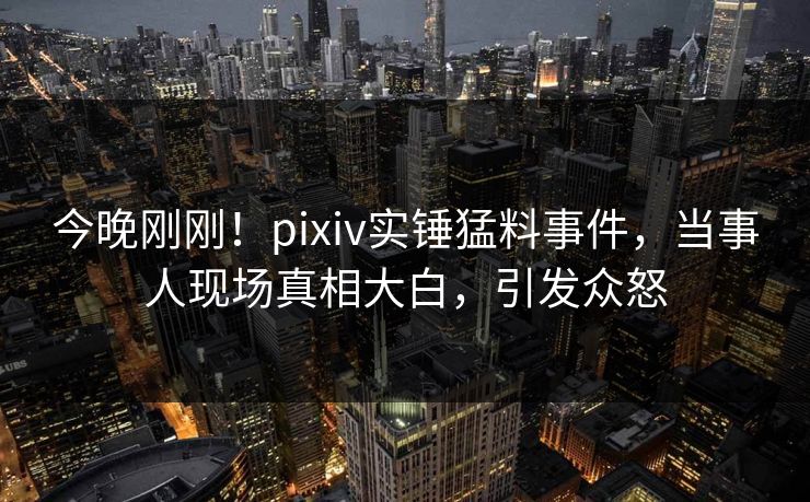 今晚刚刚！pixiv实锤猛料事件，当事人现场真相大白，引发众怒