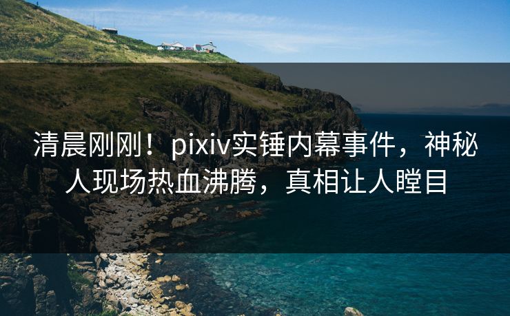 清晨刚刚！pixiv实锤内幕事件，神秘人现场热血沸腾，真相让人瞠目